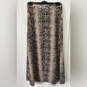 Zara Snakeskin Print Midi Skirt